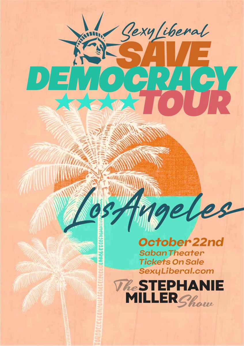 Stephanie Miller’s Sexy Liberal Save Democracy Tour merch with Listener Robert’s LA-specific design is now available! Get it on shirts, hats, mugs, masks, backpacks, socks, and more! redbubble.com/shop/ap/110609…