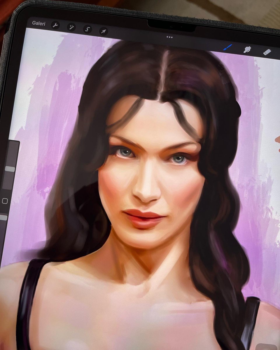 Emiryilanci's tweet photo. 👈🤩👉 #procreate #bellahadid  #digitalillustration #digitaldrawing https://t.co/3FUW0jRGMv