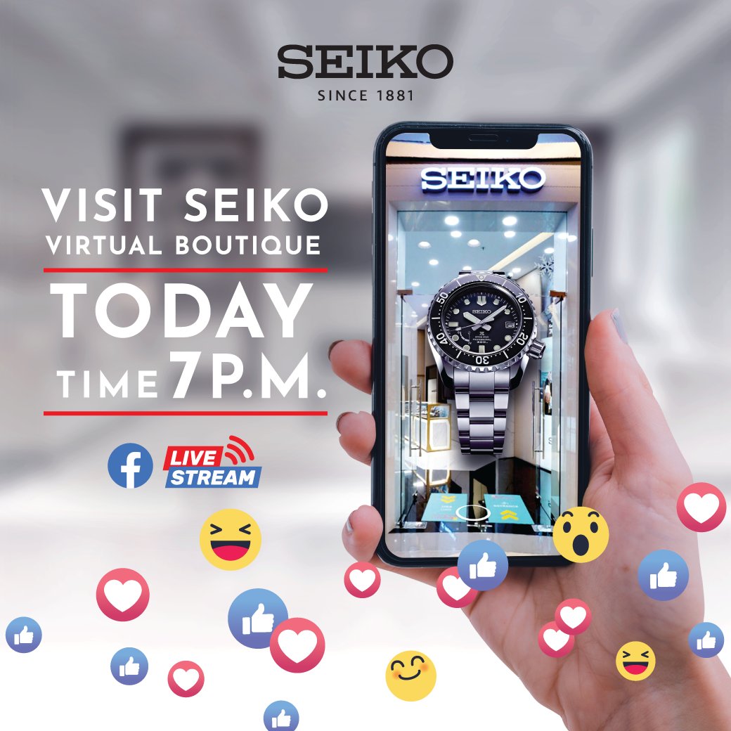 Seiko_Thailand's tweet photo. 1 ทุ่มตรง! วันนี้พบกับ Seiko Live เจาะลึกฟังก์ชั่นต่างๆ ใน Seiko Virtual Boutique พร้อมฟีเจอร์ใหม่ แบบ 360° และ ฟังก์ชั่น Try On ลองนาฬิกาบนข้อมือผ่านการสแกน QR Code ห้ามพลาด!! ที่นี่เลย https://t.co/sQ8dpSAb4l
#Seiko #SeikoThailand #BoutiqueOnline #VirtualBoutique https://t.co/mrJwqtF6A9