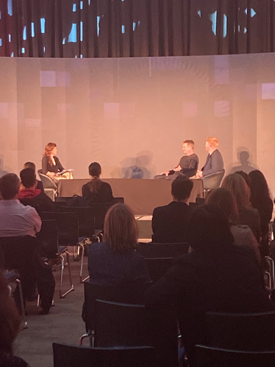 #futurehuman @trevorvaugh & @KeithJDavey speaking about how their AI Banked Charlie Birds voice…. Brilliant humans doing brilliant work! #comemaketomorrow