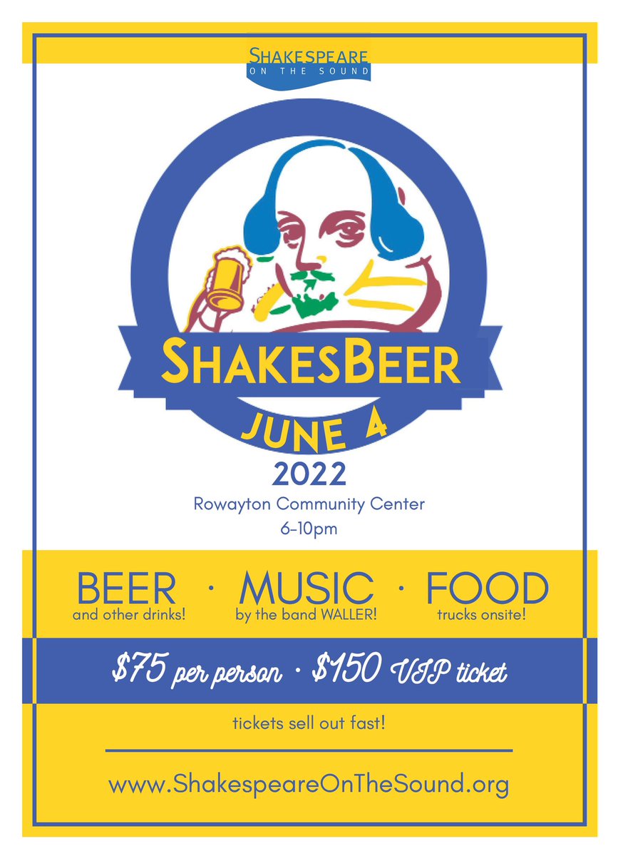 shakesonsound's tweet photo. ShakesBeer is BACK! June 4 at the Rowayton Community Center.
Tickets are on sale now!
https://t.co/3BPpSvrJde https://t.co/OJwPYJaa6k