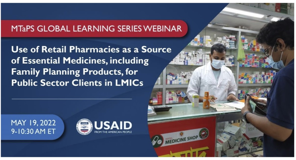 ZUDBabar's tweet photo. What are the pros and cons of using retail pharmacies to provide #medicines and #FamilyPlanning products for public sector clients in #LMICs? Are there any promising policies and strategies?
Register to join us on Thursday, May 19 (9 am ET)» https://t.co/eCqiPGsCL7 https://t.co/WLN80t0DM6