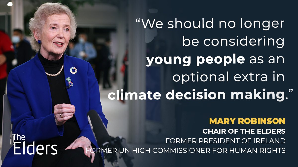 Alongside youth #climate leaders, Mary Robinson explores how intergenerational cooperation and young people's involvement in climate policy are vital to tackling the #ClimateCrisis.

Watch the event, which was hosted by <a href="/GGIUCL/">Global Governance</a> on 10 May: theelders.org/news/young-peo…