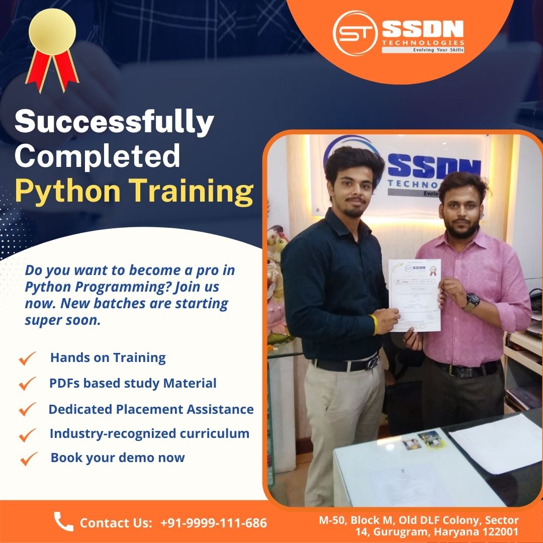 ssdntechnologie's tweet photo. Sharing a glimpse of the successfully completion of Python Training batch.
#pythontraining #pythontraininginstitute #trainingsession https://t.co/Pi2kU7NEo2
