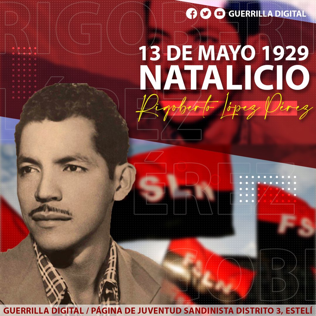 GuerrillaDigi11's tweet photo. #Nicaragua | Pascual Rigoberto López Pérez, fue un poeta nicaragüense, importante símbolo de la revolución nicaragüense, que se inmoló al dar muerte al tirano Anastasio Somoza García.✊🔴⚫️ 

#VictoriasDeLaPaz #PuebloAlcalde #JSEsteliD3 https://t.co/cQSAf0s4c3