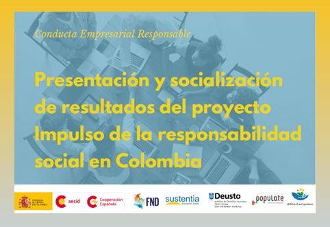 📢 Conoce de DDHH y Empresa. Resultados proyecto "Impulso de la responsabilidad empresarial en 🇨🇴", cofinanciado y desarrollado por <a href="/AECID_es/">AECID</a> <a href="/AECIDColombia/">AECID Colombia</a> <a href="/deusto/">Universidad Deusto - Deustuko Unibertsitatea</a> consultora en DDHH &amp; Empresa <a href="/populate/">Populate</a> y <a href="/FNDCol/">FND - Federación Nacional de Departamentos</a> 

🗓️18 mayo
🕜 08:30🇨🇴 10:30🇦🇷 15:30🇪🇸

▶️ bit.ly/3wn60bj