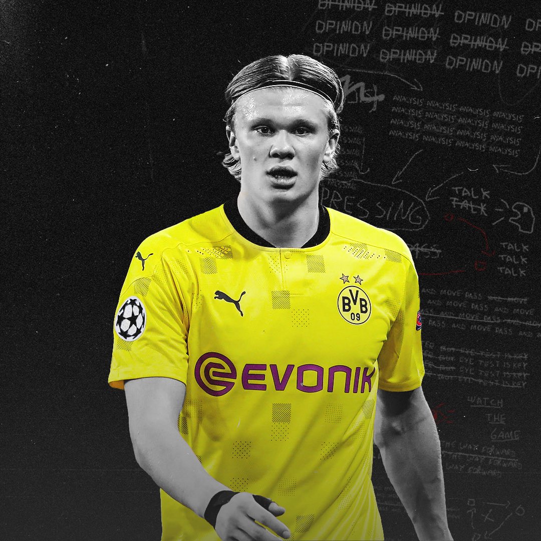NFTRabbitShit's tweet photo. ⚫️🟡Guys I will meet Erling Braut Haaland next month and have a crazy idea. Should I ask him to sign his autograph on my iPad and then make into a NFT?!?!? Any toughs?🟡⚫️ https://t.co/EiKjjQftc5