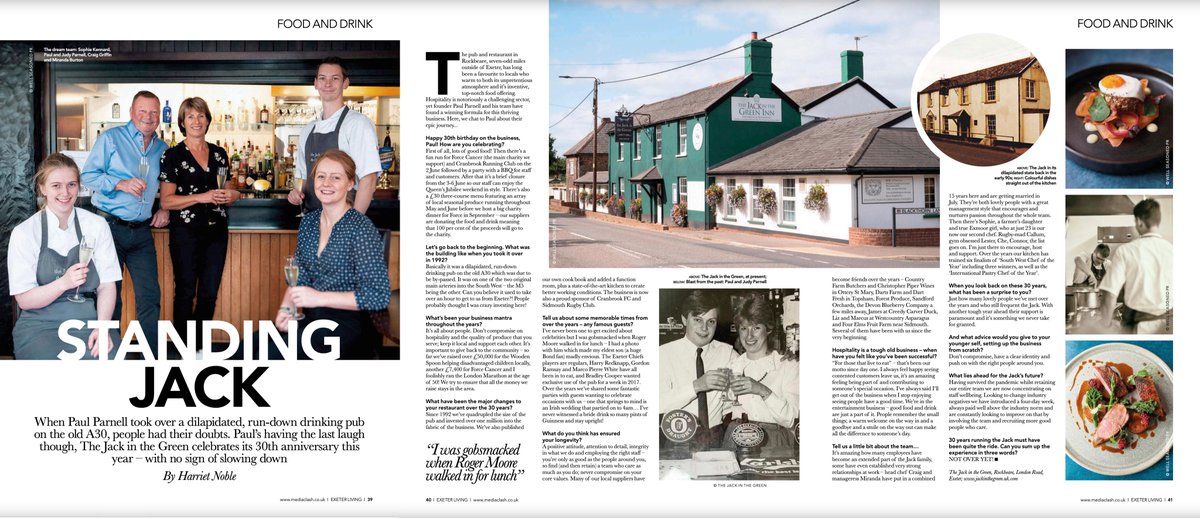 JackGreenInn's tweet photo. Thanks for the anniversary present @ExeterLiving .... 'For those that live to eat!' Celebrating another delicious milestone at the Jack. New issue out today: https://t.co/wwa6K19Ukj… #neverdisappoints #30years #exeterindie https://t.co/OJKux5Borr