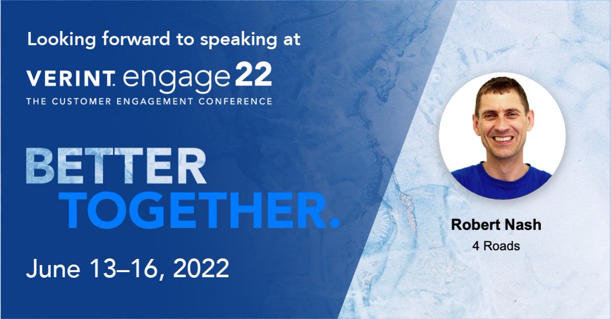 4Roads's tweet photo. Join us at @Verint #Engage2022 on June 13-16 for a deep dive into what's possible with Verint Community!

We'll be discussing key projects and the exciting integrations that might just change how your members interact.

Save your spot: https://t.co/doaJ1SbsYH

#BetterTogether https://t.co/jQNrgyp18P