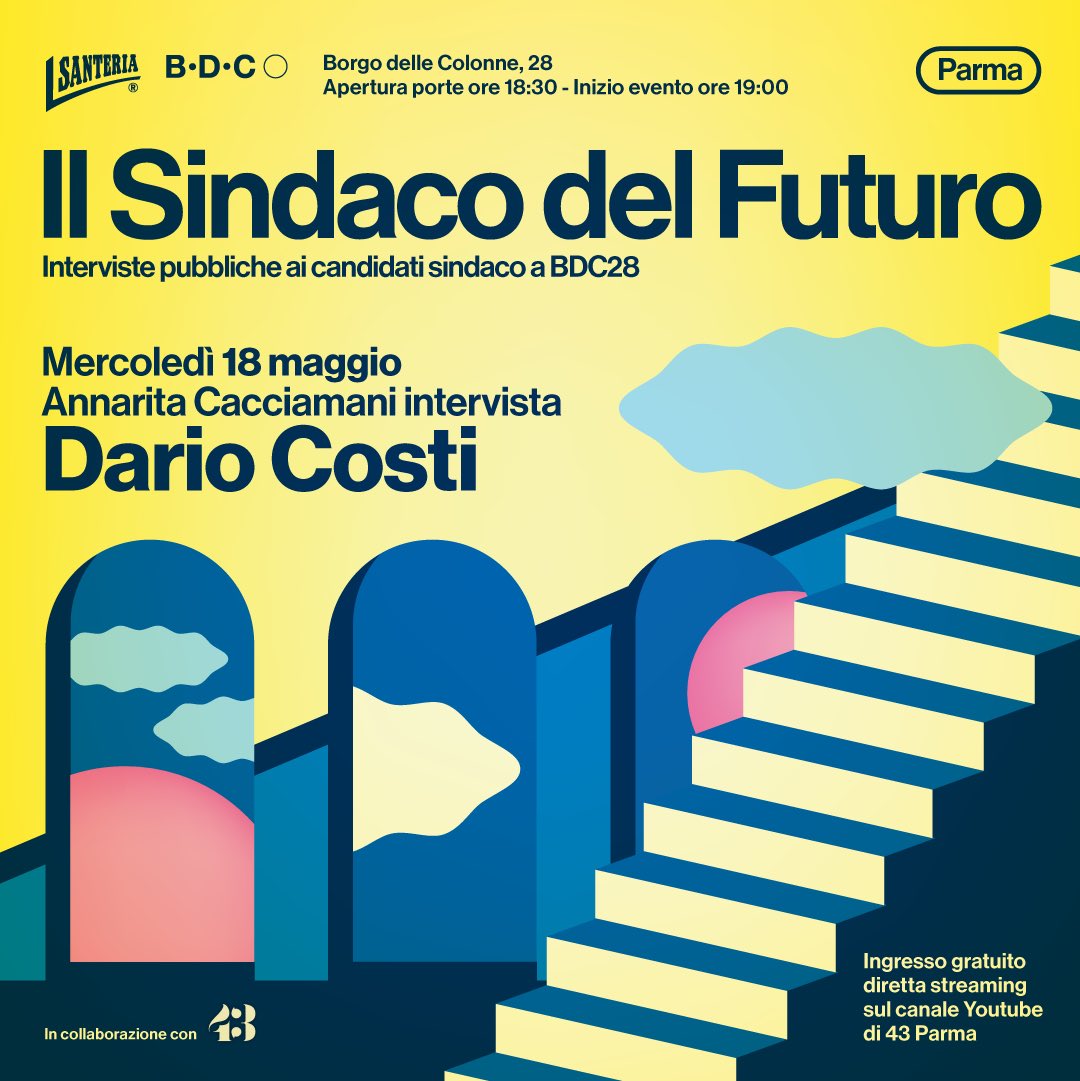 Il Sindaco del Futuro, nasce con il fine di creare una nuova situazione di contatto tra principali candidati e i cittadini.

Il terzo incontro Mercoledì 18 Maggio con Dario Costi

Info: fb.me/e/4QlMtARiq

@SanteriaMilano