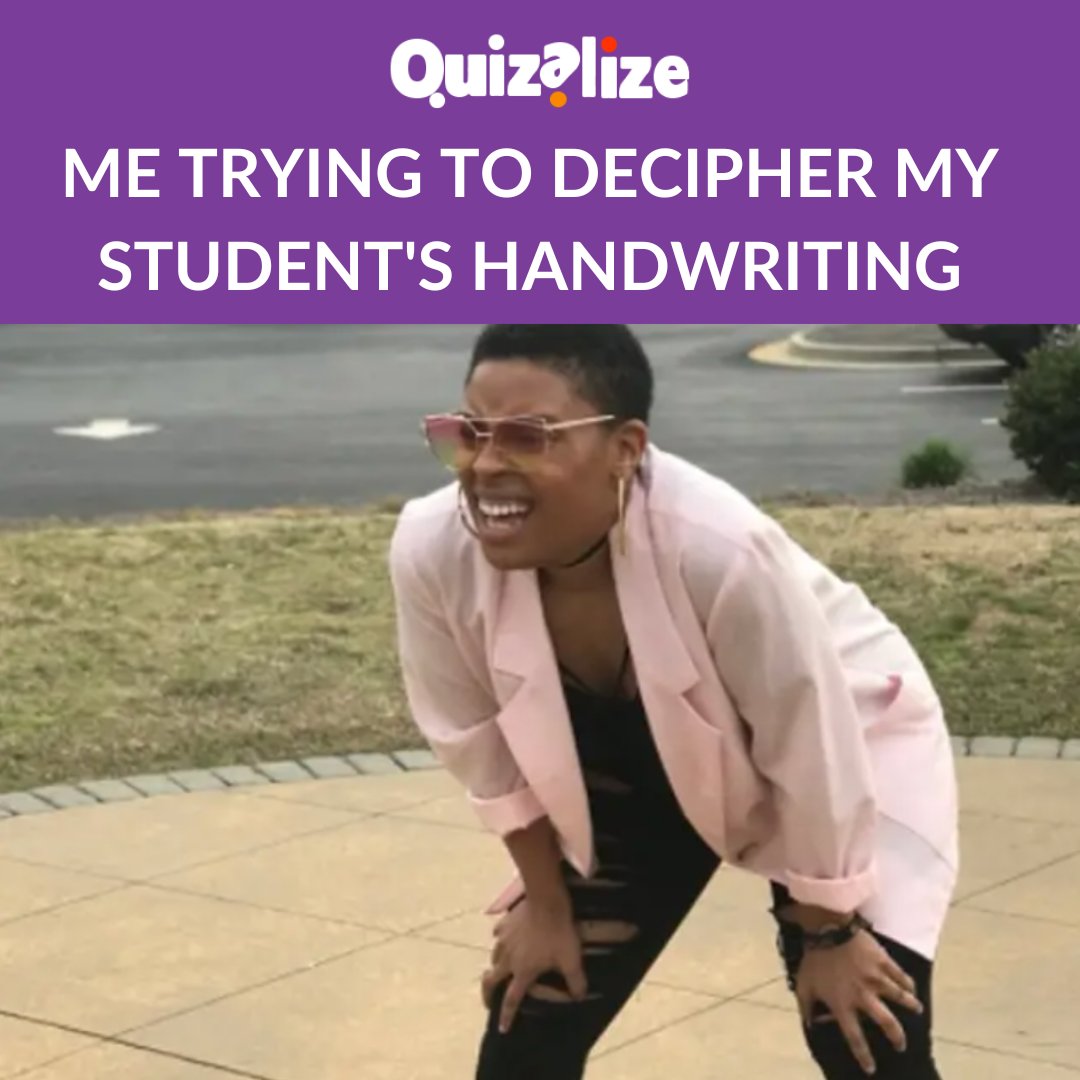 Drop a 🙌 in the comments if you can relate to this month's Meme of the Month!

When the days are long and the handwriting is impossible to decipher, know that Quizalize is here to help make your lessons run a little smoother 🍎

Happy Friday, Quizalize teachers 💜