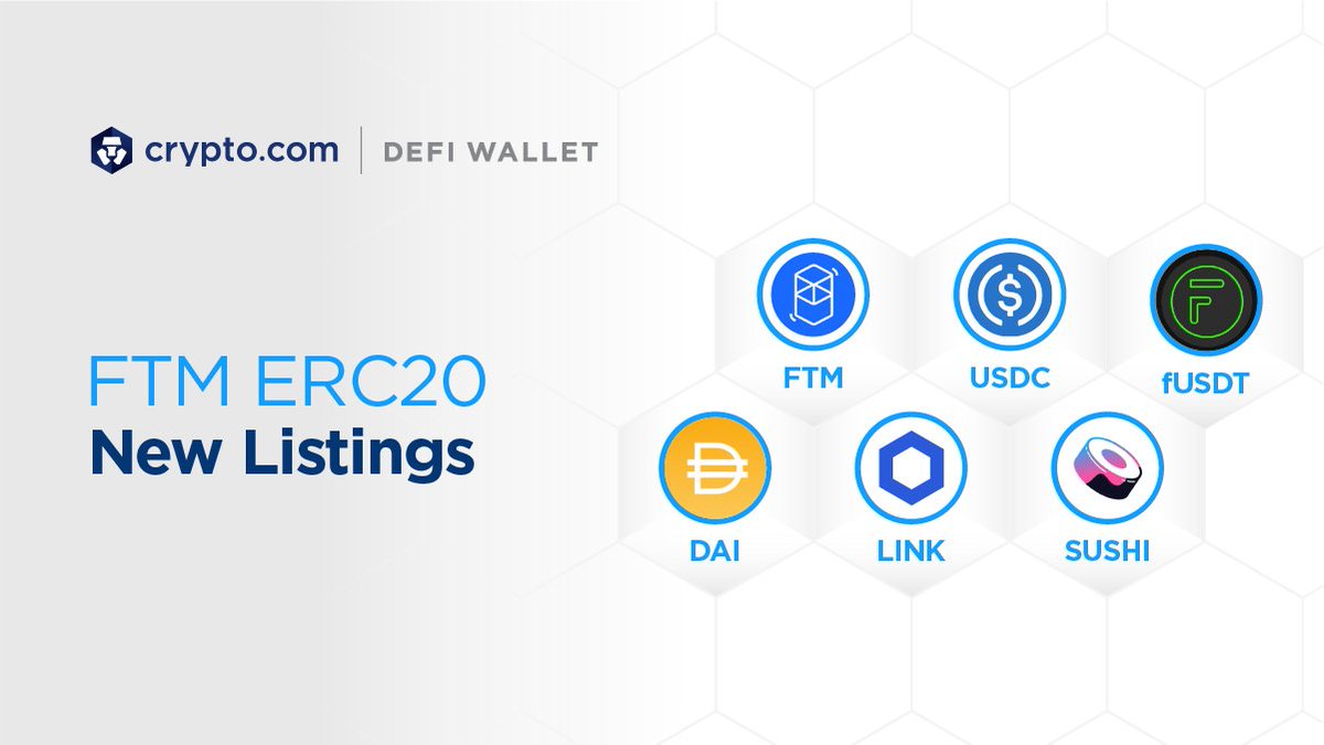 New FANTOM-ERC20 tokens added to the https://t.co/vCNztABJoG DeFi Wallet  ✓Fantom (#FTM) ✓USD Coin (#USDC) ✓Tether (#fUSDT) ✓Dai (#DAI) ✓Chainlink  (#LINK) ✓SushiSwap (#SUSHI)