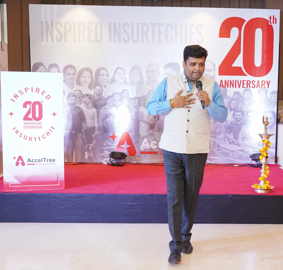 AccelTree's tweet image. At AccelTree&apos;s 20th Annual Day Prasad Deore shared insightful industry experiences in his capacity as Senior Director, @NASSCOM. The event was a milestone in AccelTree&apos;s journey of leading insurtech since 2002.

#insurtech #bfsi #annualevent #20thanniversary