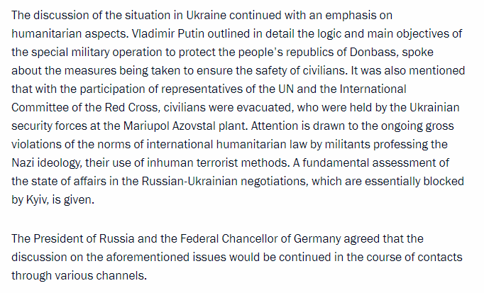Archer83Able's tweet photo. German Chancellor Scholz and Russian President Putin held a phone call today, focused on the Russian invasion of Ukraine. Kremlin's readout below.

https://t.co/xI4KkyMhrD https://t.co/IRXV50Nm2K