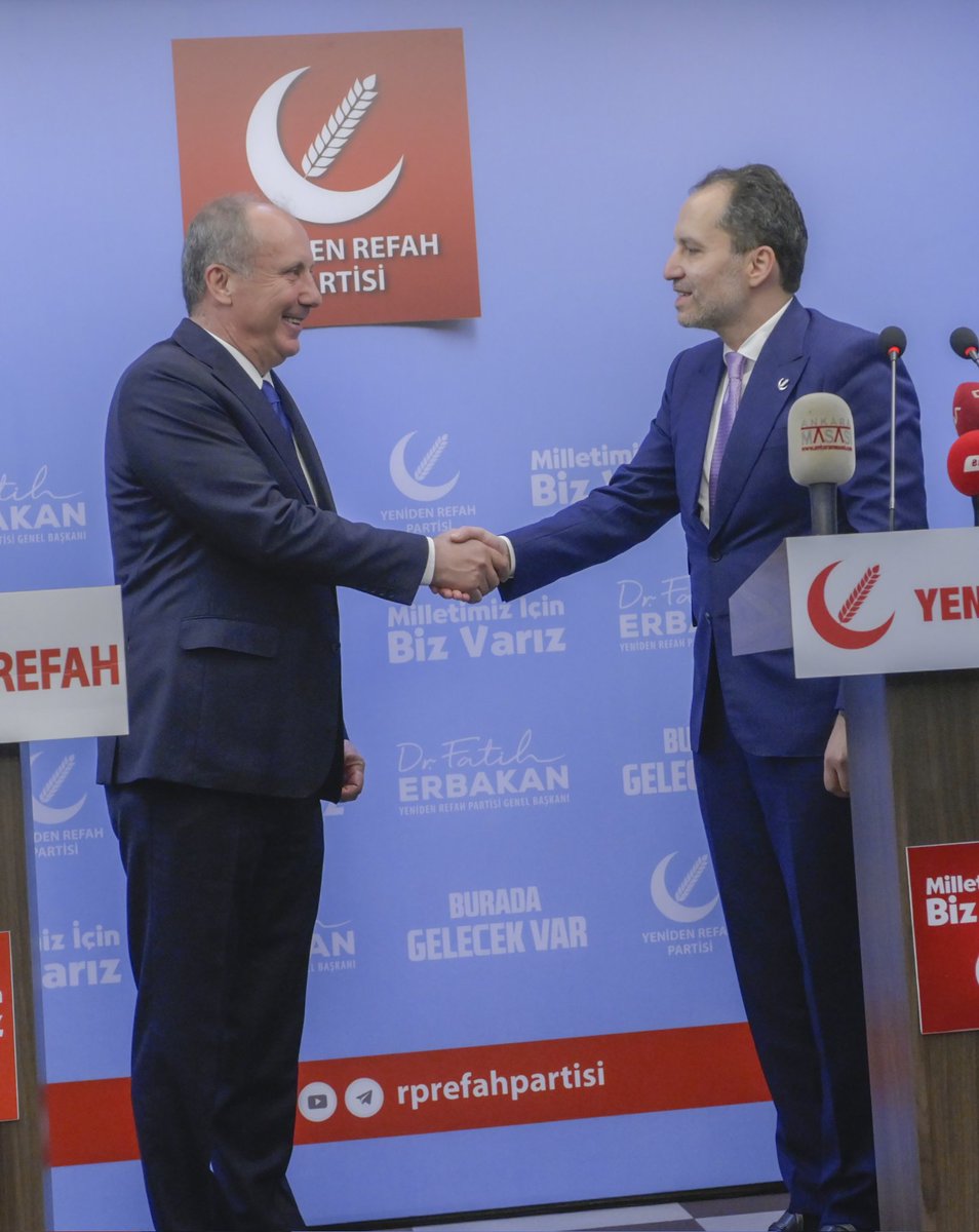 MemleketGaleri's tweet photo. Genel Başkanımız Muharrem İnce Yeniden Refah Partisi Genel Başkanı Fatih Erbakan'ı ziyaret etti...

Milletimizin başlıca sorunları hakkında fikir alışverişinde bulundular. https://t.co/RbNCkiMUUw