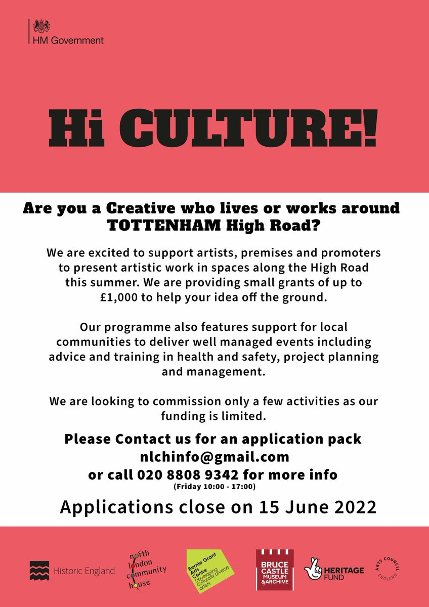 BruceGroveLoo's tweet photo. Hi! Lo! and everything inbetween. Calling all Tottenham artists! #space #cash #opportunity #art #project #funding Get in! https://t.co/FMlHTyUwf4