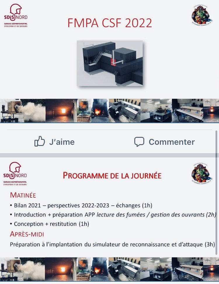 APaschana's tweet photo. Premières journées de FMPA pour les formateurs incendie du @SDIS59 :
✅ Création d’APP pour  la refonte des contenus de formation pour nos chefs d’agrès tout engin, 
✅ Présentation du nouveau simulateur pour la prise en main prévue bientôt.

Les projets vont bon train ! https://t.co/2icqbF6T1p