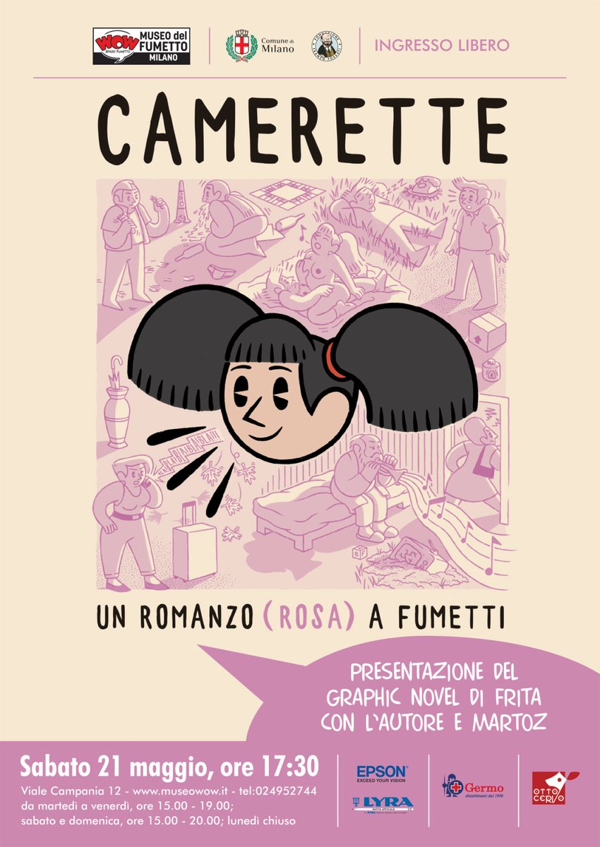Un romanzo corale, per raccontare tutte le possibili sfumature delle relazioni sentimentali.
➡ Settimana prossima parleremo di #Camerette. Un romanzo (rosa) a fumetti: appuntamento sabato 21 maggio alle 17:30 con l'autore #FRITA e ad #Martoz.
#Ingressolibero