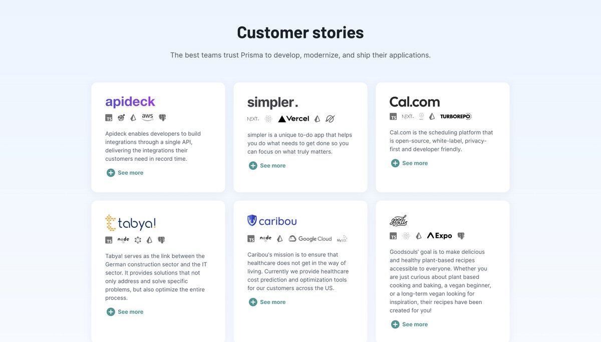 apideck's tweet photo. Thanks, @prisma, for interviewing us and including our use case in the showcase! 

Prisma is an essential part of our tech stack next to:
- @typescript
- @vercel
- @awscloud 
- @PostgresOpen 
- @OpenApiSpec 

Check out the showcase  https://t.co/sMlqVHEoj7

#MadeWithPrisma #DX https://t.co/KAy0X0jZkS