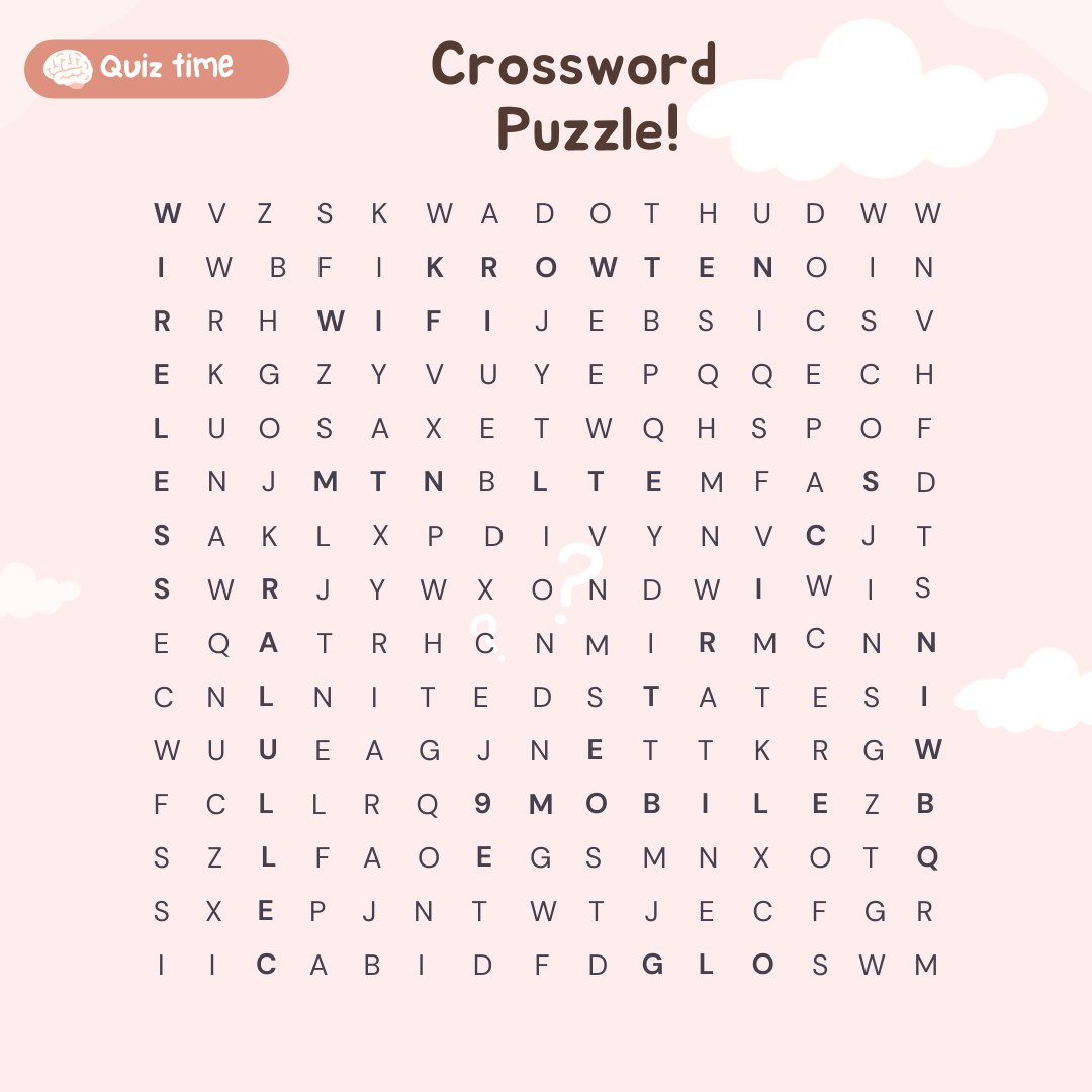 Enextwireless's tweet photo. Friday Puzzle!!! ๐๐๐
How many words did you find?๐คthe hint is in the puzzle๐
Kindly follow our official Twitter account @Enextwireless or visit our website for more information on our services.
#EnextPuzzle #Enextwireless #TGIF #Sharia #FridayVibes #Friday https://t.co/sR7qfOCP0U