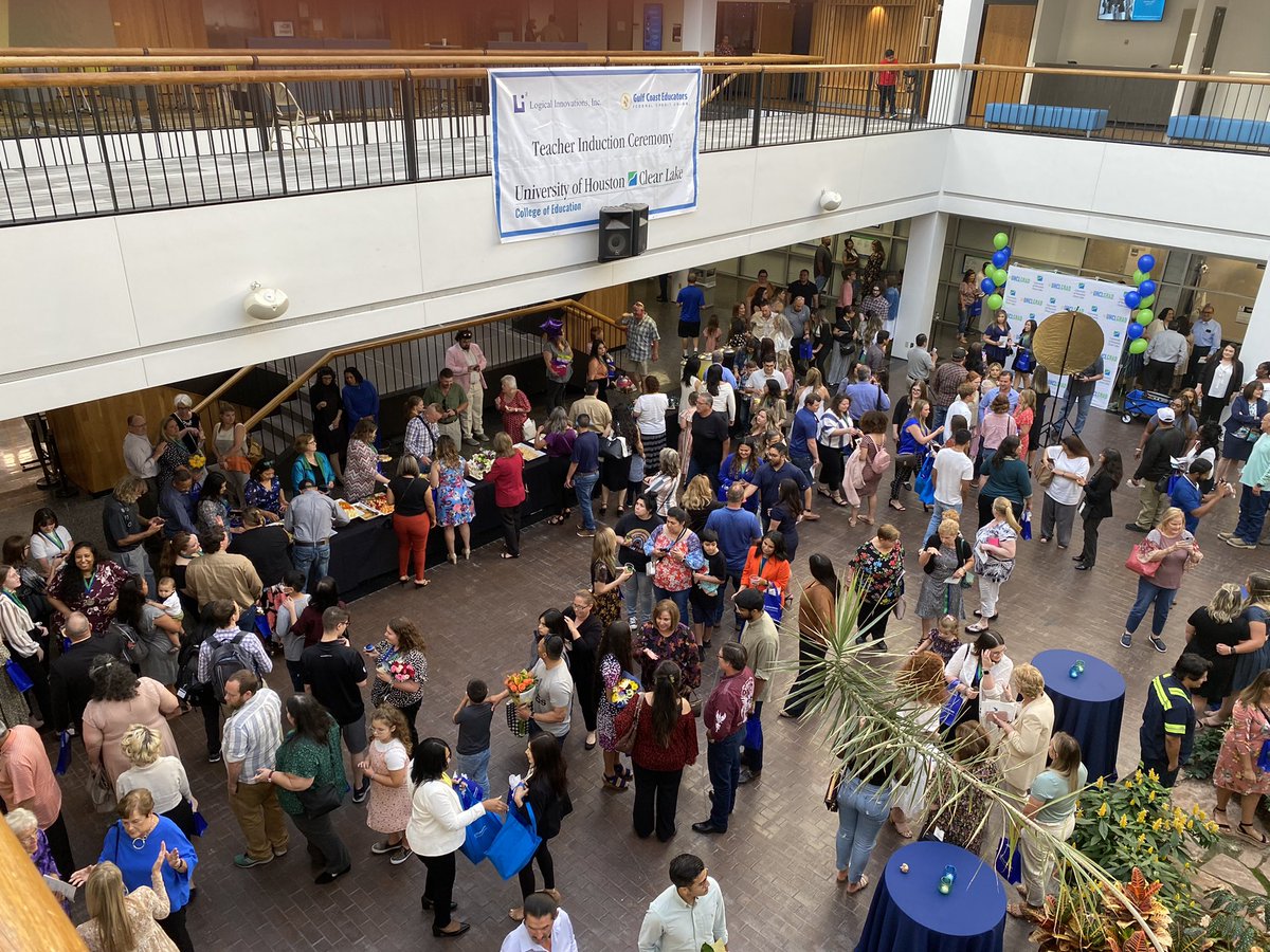 Last night UHCL College of Education Teacher Induction Ceremony recognized and celebrated 104 graduates entering the teaching profession. Exciting evening with faculty, partner field supervisors, family and friends sharing this exciting milestone. #UHCL