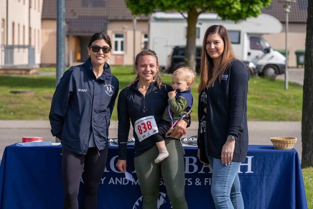 Servicecu's tweet photo. #USAGAnsbach celebrated #MothersDay with a special 5k run, with a great turnout from families, soldiers and civilians. Afterward, runners participated in a raffle and Brandy P. from our Ansbach branch was there to award the prizes. #DefenseCU #KnowYourMil #CUDifference https://t.co/kuJWhNmdS3