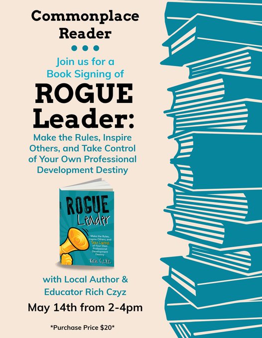 RACzyz's tweet photo. Come check out downtown Yardley and join me for a Book Signing of #ROGUELeader! 

Saturday, May 14th, 2-4pm at Commonplace Reader, Yardley PA!

Please RT and spread the word!

@Mr_Jon_Winkle @mhayes611 @JLockettTeach @HeatherLieberm2 @StaceyLindes @bkulak11 @JenBraverman_ https://t.co/xuCF55jdIg