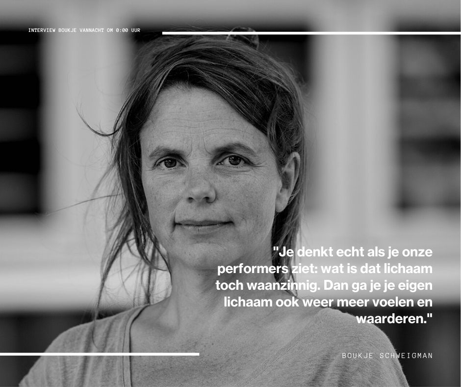 Vannacht om 0:00 uur is Boukje te gast bij Nooit Meer Slapen, <a href="/vpronms/">Nooit Meer Slapen</a> . Zij wordt geïnterviewd over Eros en de filosofie van Schweigman&amp;. Ook morgen te beluisteren als #podcast! Interviewer: @lotjeijzermans  
<a href="/NPORadio1/">NPO Radio 1</a>  Eros: t/m 29 mei <a href="/SPRINGUtrecht/">SPRING</a>