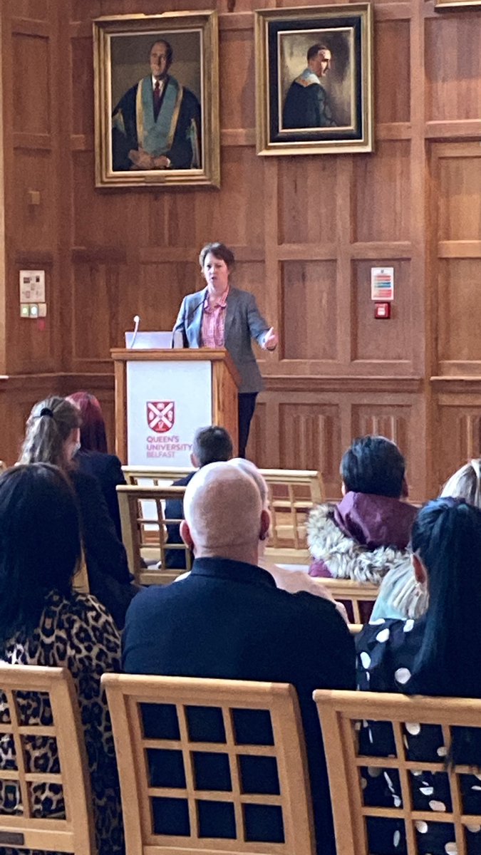 GregScannell07's tweet photo. It’s #Celebration time! Professor Helen McCarthy is delivering a fantastic keynote to learners & family members in attendance! She’s explaining the importance of research & how learners can go on to be the future of research! #TSPGraduation #JoinTheClub @QUBelfast @BrilliantClub https://t.co/BIbVxH71gP
