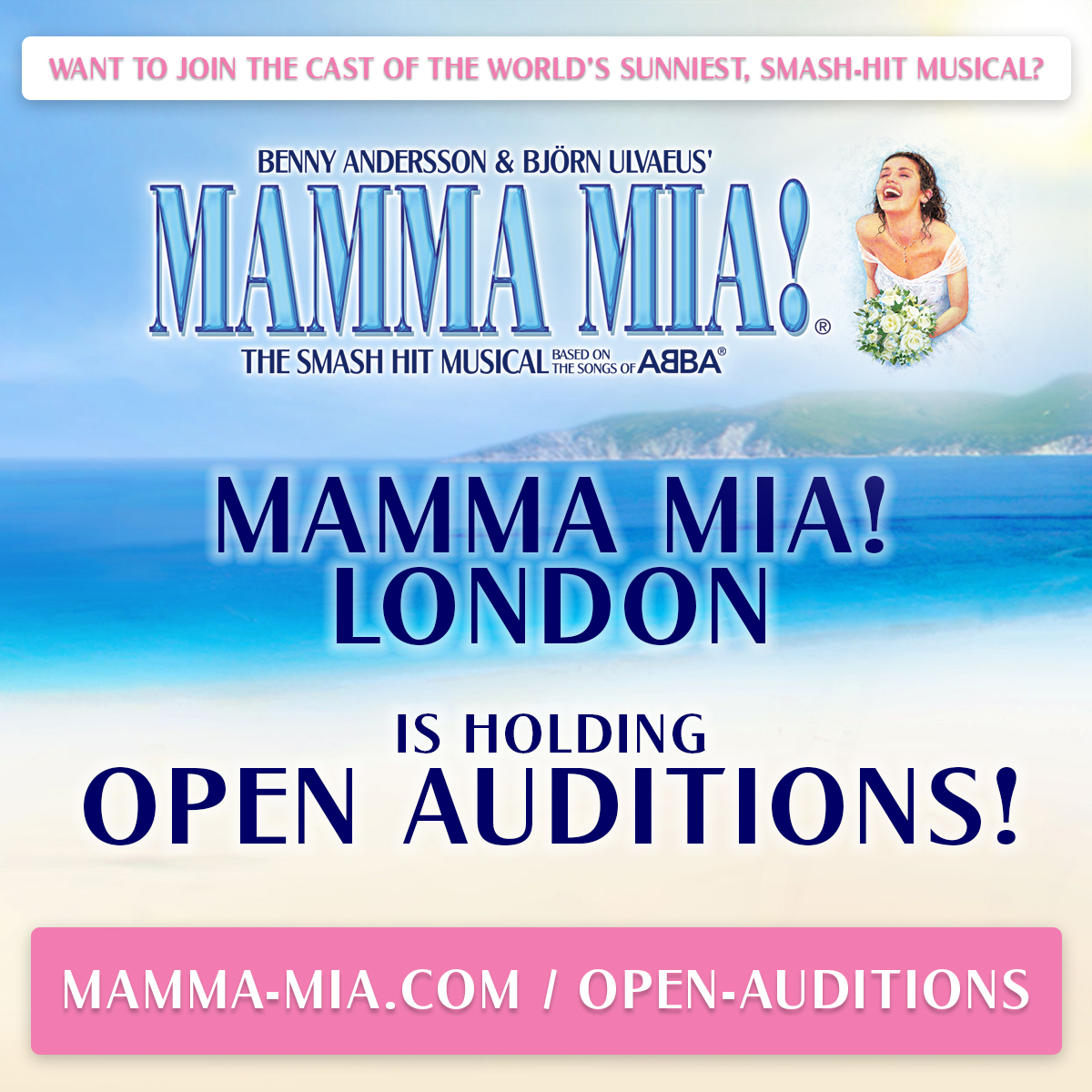 MammaMiaMusical's tweet photo. Open auditions for MAMMA MIA! London for young persons (aged 18 and over) are taking place at the Novello Theatre, May 2022.

For more details see: https://t.co/ZPjUw9vHFo

#MammaMiaMusical #MammaMiaLondon https://t.co/hsIJ7mr8D6