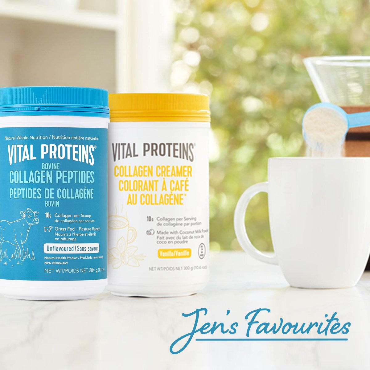 GET JEN’S FAVOURITES—AND SAVE! 20% off  Vanilla Vital Proteins® Collagen Creamer when you buy Vital Proteins® Collagen Peptides. Now thru 5/18*. bddy.me/37GbC8c
#GNCLivewell #TeamGNC #StayVitalCanada, #VitalProteins