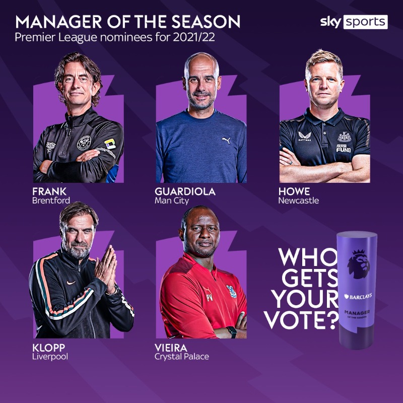 SkySportsPL's tweet photo. BREAKING: The Premier League reveal the shortlist for Manager of the SEASON! 🤩🏆