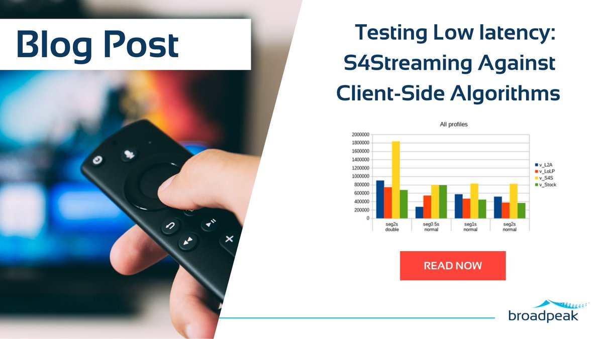 broadpeak's tweet photo. #ICYMI ๐ Take a look at the article "Testing Low latency: S4Streaming Against Client-Side #Algorithms"
The results showed a clear advantage of using #S4Streaming in almost all situations.
Read it here๐
https://t.co/Vh9nubnTOz
#MMSYS #twitch #LowLatency https://t.co/oUmlW0Yh61