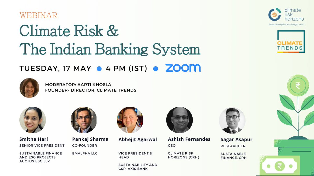 ClimateTrendsIN's tweet photo. What role do India's banks have to play in responding to the #climatecrisis?
Join a discussion with sustainable finance experts from @ClimateHorizons, #EMAlpha, @AxisBank, and @auctusESG.
Register here >> https://t.co/dV01wuupUG
#climatefinance https://t.co/uTkgKlXUJJ