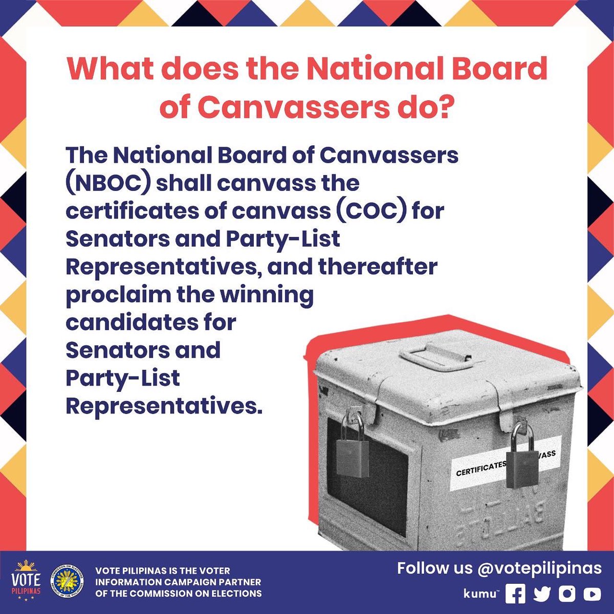 VotePilipinas's tweet photo. The National Board of Canvassers have officially started canvassing the certificates of canvass for senators and party-list groups last Tuesday, May 11.

But what are certificates of canvass and how does vote canvassing work? 

#Halalan2022 #MayElections https://t.co/k018mFjAHv