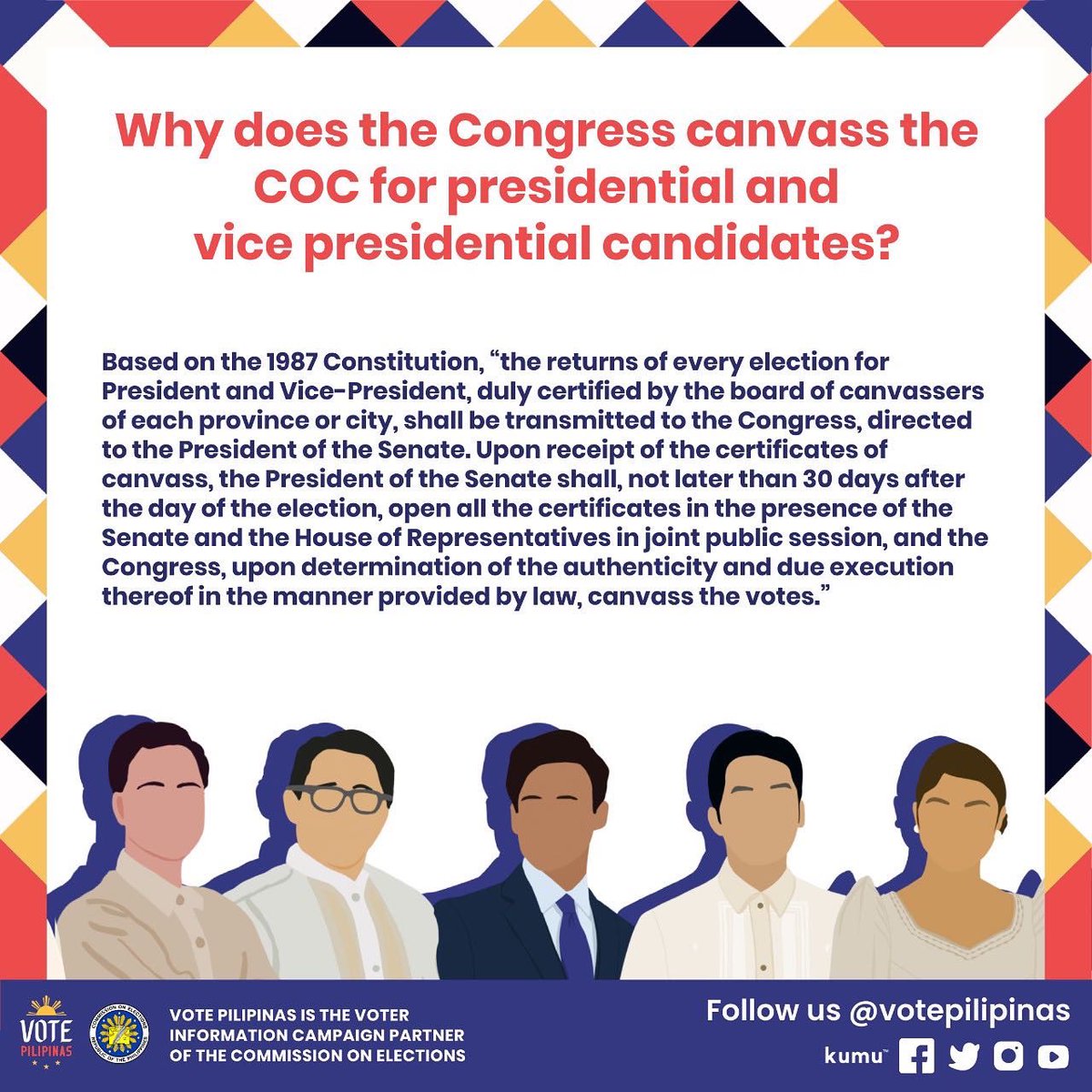 VotePilipinas's tweet photo. The National Board of Canvassers have officially started canvassing the certificates of canvass for senators and party-list groups last Tuesday, May 11.

But what are certificates of canvass and how does vote canvassing work? 

#Halalan2022 #MayElections https://t.co/k018mFjAHv