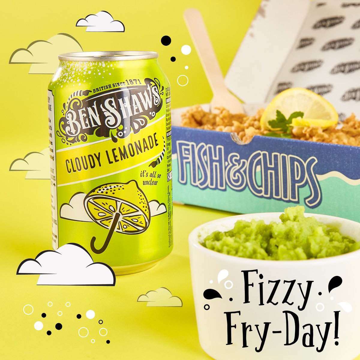 BenShaws_Drinks's tweet photo. You know what day it is…..it’s FIZZY FRY-DAY!
Fridays only call for one thing for lunch and that’s Fish &amp; Chips with a Ben Shaws soda.
What flavour are you having today? Let us know in the comments below 👇🏽

#FishnChips #FridayFishDay #Fridayfeels https://t.co/bDZCFFqBq9