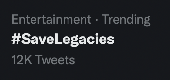 we're on 12k now pickup and #SaveLegacies <a href="/netflix/">Netflix</a> <a href="/hbomax/">HBO Max</a>