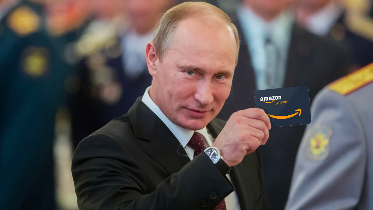 DieTagespresse's tweet photo. Zwei neue Mitglieder angeworben: Putin erhält von Nato 50 € Amazon-Gutschein https://t.co/t2Bhxw8qiK https://t.co/zJUy6rsNyE