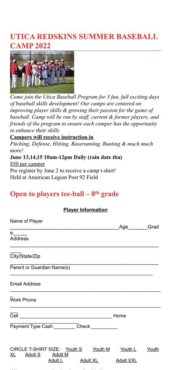 Utica Redskins Baseball tweet media