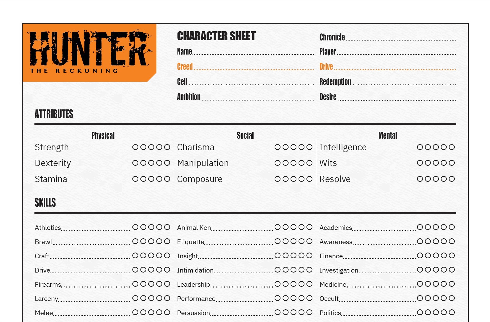Nerdbert on X: It's time to share my V5 character sheets with the