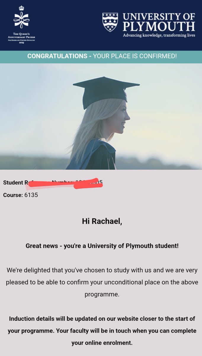 rachaeljonesRN's tweet photo. Here we go again! 🎓

Place confirmed at @PlymUni for a part time MSc Advanced Professional Practice starting this September. 

#ClinicalAcademicCareers https://t.co/4PLqMqj3g4