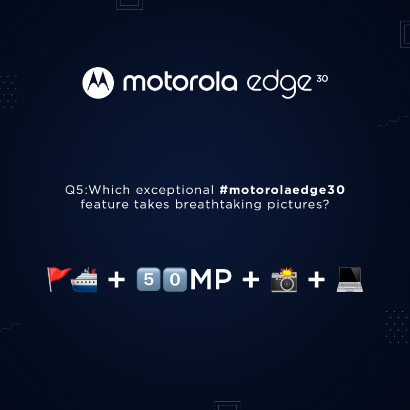 motorolaindia's tweet photo. Point and click! Do you know the correct answer to this one? Comment your answer using the hashtags #FindYourEdge & #motorolaedge30. Follow @motorolaindia official handles and stand a chance to win #motorolaedge30. T&C Apply
T&C Doc: https://t.co/QpwZgb4PdO https://t.co/xuEY89n4PA