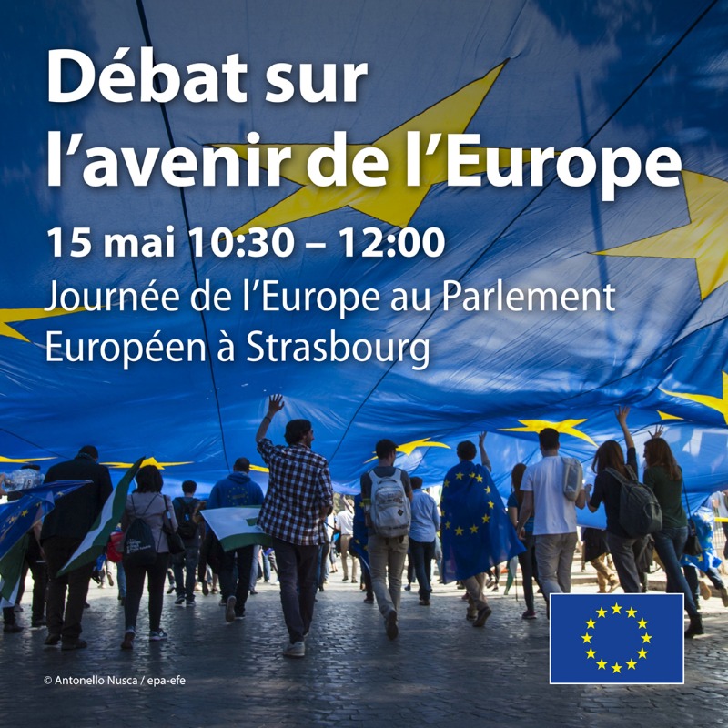 PEStrasbourg's tweet photo. Rejoignez-nous pour la cérémonie d'ouverture de la #JournéeDeLEurope à 10h30 en live de l'Hémicycle à Strasbourg avec les Vice-Présidents du PE Dita @charanzova &amp; Rainer Wieland, ainsi que @fabienne_keller, @MarcAngel_lu &amp; @gunnar_beck. Posez vos questions sur l'avenir de l'🇪🇺 !