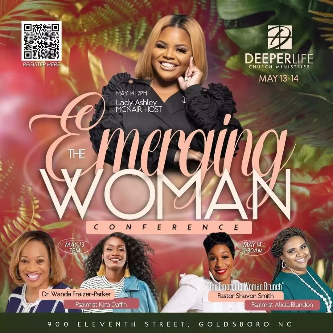 wandaparkermin's tweet photo. Let's worship together tonight at The Emerging Woman Conference with Lady Ashley McNair. Sooo excited to share this Word and celebrate the soft launch of my latest book, Emerging Voices. See you there! #emergingwoman #emergingvoices #WandaParkerMinistries https://t.co/HYSJPRRFK5