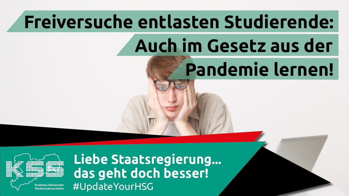 KSS_SN's tweet photo. #Montag ist es soweit - das erste Reförmchen zum #updateyourhsg wird im #saxlt angehört. Wir sehen da noch Verbesserungsbedarf - z.B. durch gesetzlich geregelte #Freiversuch'e, die #Druck von Studierenden nehmen. #hsg #kss #sachsen #hochschulpolitik #Freitagder13 #jugend #studium https://t.co/h0FX5WlX5K