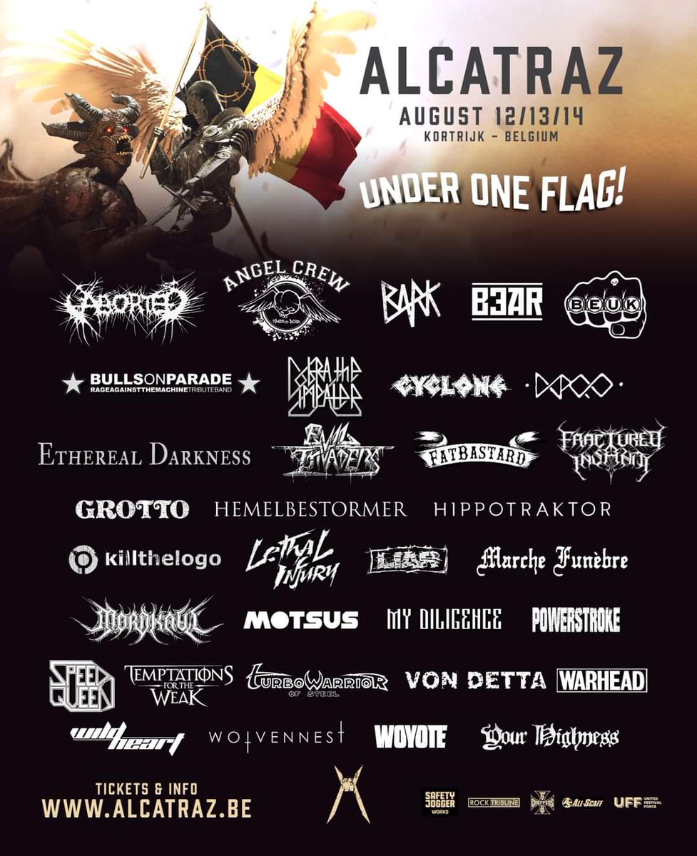 🇧🇪 Under One Flag! 🇧🇪 Horns Up for our Local Heroes!! 🤘🤘
#alcatraz22 #HardRockandHeavyMetalFestival 
#SupportYourLocalBands #metalheads