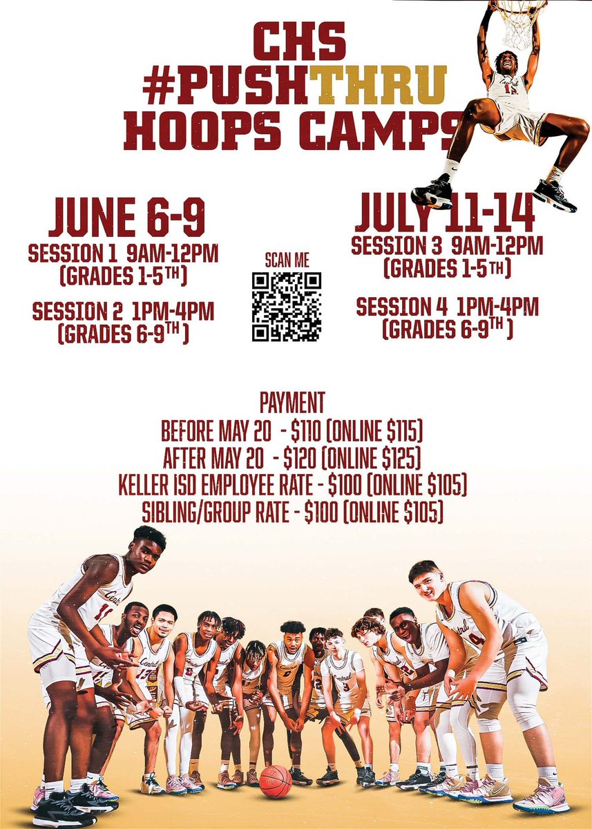 CentralHoops's tweet photo. 🚨  @kellerisd @kisdathletics @kellercentralhs
 ⚡️🏀 Camp spots are filling up!

@HMS_PTA
@kellermspta
@PTABCI
@PTAParkwoodHill
@tmipta
@bluebonnetPTA
@CaprockESPTA
@EREKISDPTA
@FlorencePTA
@FresEaglesPTA
@hespantherspta
@IES_PTA
@KHESPTA
@ParkGlenPTA
@wlespta
@wsespta

#PushThr https://t.co/bm3kDpCOAu