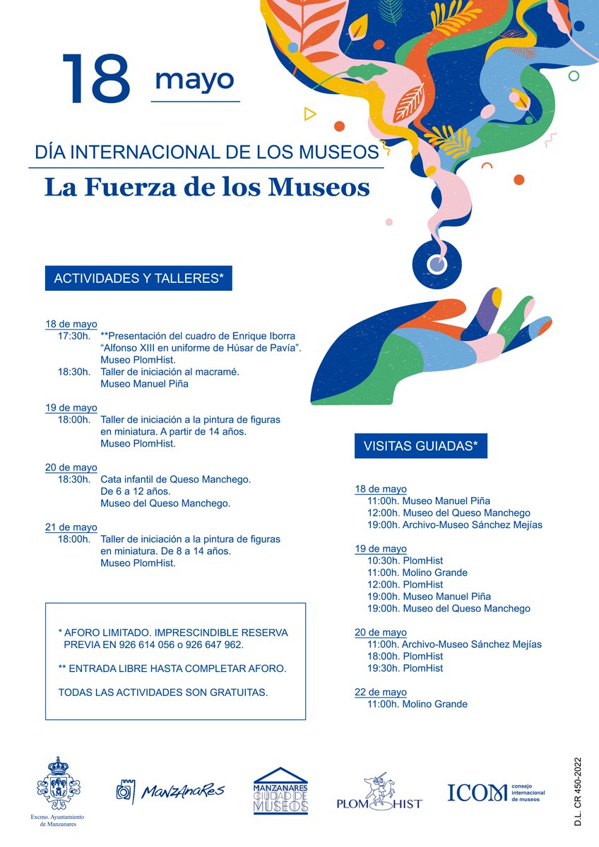 TurismoManzanar's tweet photo. 📍Para el día 📅22 de Mayo, tenemos 1 actividad a realizar:
11:00h🕛. Visita Guiada al Museo Molino Grande.

🚨*Para todas las actividades es necesaria la previa inscripción.*🚨

926 64 79 62 o 926 61 40 56
Plomhist Museos de Manzanares 
-
-
-
#díainternacionaldelosmuseos https://t.co/LRtIg2VtXo