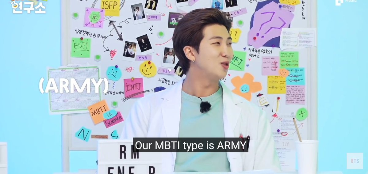 wangteaco's tweet photo. "Our MBTI type is ARMY" ㅡ 220513, Kim Namjoon 😭😭 https://t.co/YXtxeQYWhN
